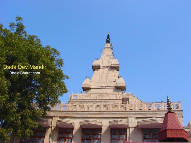 Shikhar of main prayer hall, where Dada Dev is present on Dada Dev shila. This Shikhar is highest one in all supporting temples in premises. Shikhar of main prayer hall, where Dada Dev is present on Dada Dev shila. This Shikhar is highest one in all supporting temples in premises.