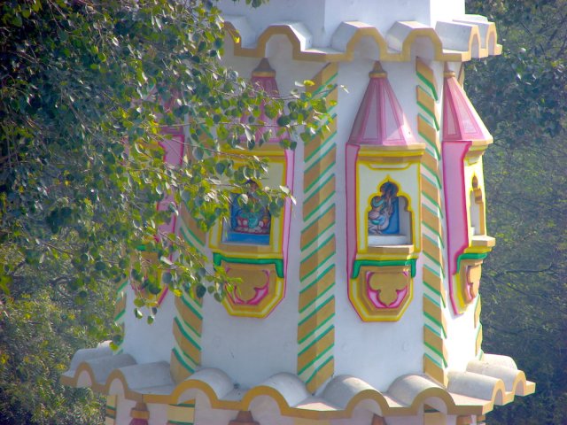 A Full View of Mandir Along with Peepal Tree