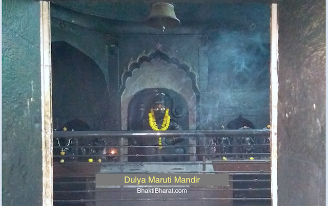 Shri Hanuman black stone vigrah in garbh grah.