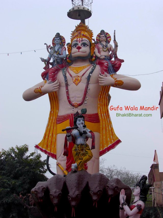 Shri Ram bhakt Hamumant Lal having Maa Janki and Shri Ram on His strongest solder. With view of Shesh Naag vijay by murali wale Shri Krishna