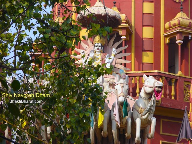 Front view of Surya(Sun) Dev. Surya Dev closeup with His sarthi.