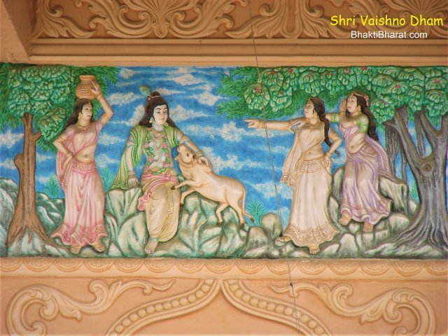 Beautiful Wall Paint of Shri Krishna Katha Beautiful Wall Paint of Shri Krishna Katha